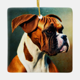 Handsome Boxer Ceramic Ornament