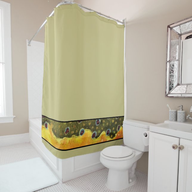 Handsome Brook Trout Fishing Shower Curtain (In Situ)