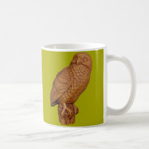 handsome brown owl coffee mug