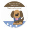 Handsome Brown Puppy Baby Shower Favour Sticker