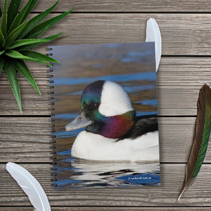 Handsome Bufflehead Duck at the Winter Pond Spiral Notebook