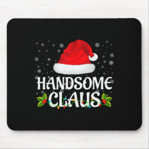 Handsome Claus Christmas Lights Santa Pajama Famil Mouse Pad