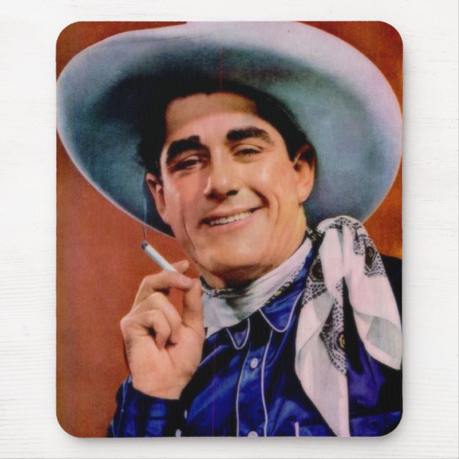 handsome cowboy with cigarette mouse pad (Front)