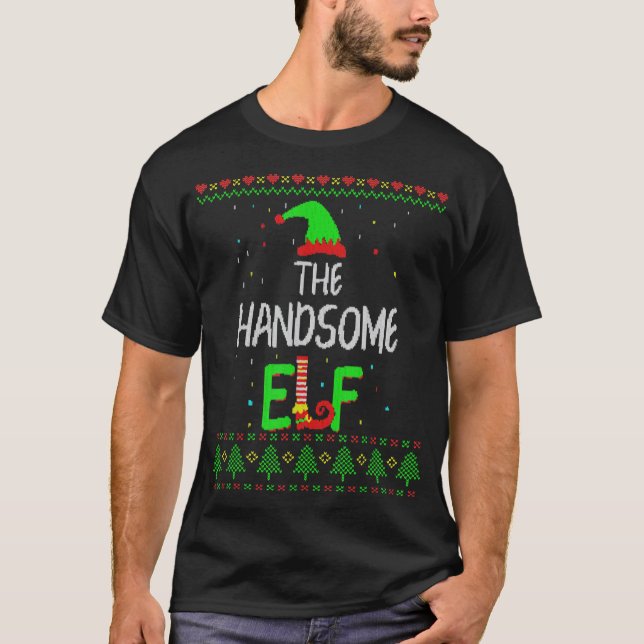 Handsome Elf Family Matching Ugly Sweater Christma (Front)
