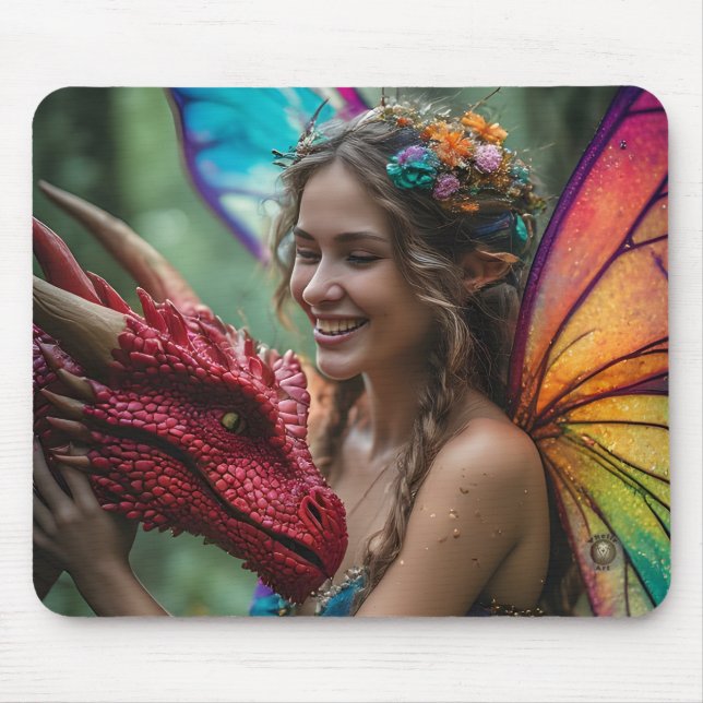 Handsome Fairy Red Dragon Mouse Pad (Front)