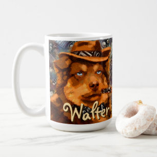 Handsome Gangster Dog w/Blue Eyes Personalised Coffee Mug