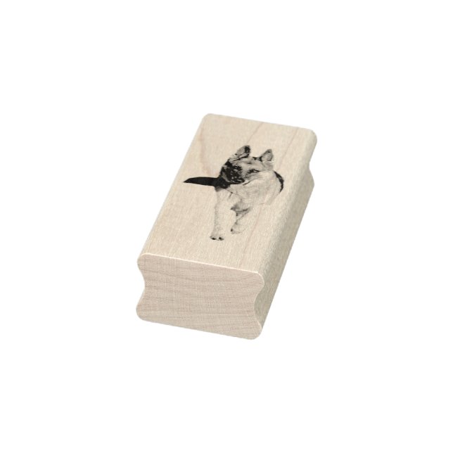 Handsome German Shepherd Running Rubber Stamp (Stamp)