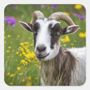 Handsome Goat Square Sticker