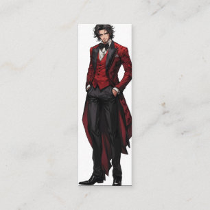 Handsome Gothic Gentleman Anime Mini Business Card