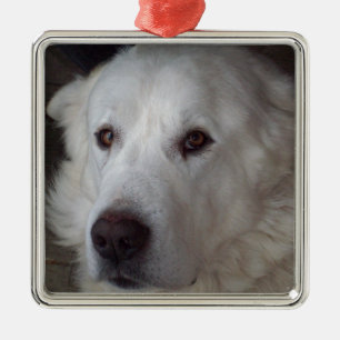 Handsome Great Pyrenees Dog Metal Tree Decoration