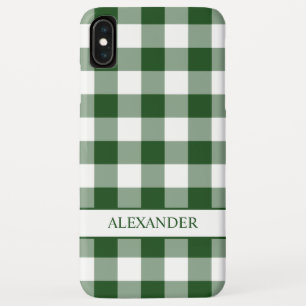 Handsome Green White Buffalo Plaid Your Name Case-Mate iPhone Case