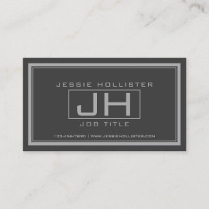 Handsome Grey & Dark Grey Professional Business Card