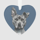 Handsome Grey Pit Bull Terrier Dog Drawing
