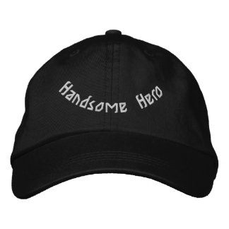 Handsome Hero Elegant Adjustable Modern Black-Hat  Embroidered Hat