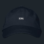 Handsome KING Custom Text name Men's Everyday Wear Embroidered Hat<br><div class="desc">Show off your royal side with this navy cap,  featuring "King" in elegant embroidery. The adjustable cotton design ensures both comfort and durability. Stay stylish and comfortable with this navy cotton cap and Customised fit for everyday wear.</div>