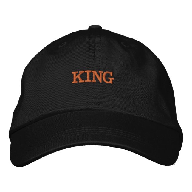 Handsome KING Text Custom Hats or Black Caps (Front)