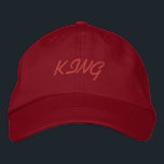 Handsome KING Trucker Create Own Text-Hat Elegant  Embroidered Hat<br><div class="desc">Handsome KING Trucker Create Own Text-Hat Elegant Embroidered Baseball Cap. Style -Alternative Apparel Basic Adjustable Cap Hat Name - KING Hat Colour - Red Font Name - Oesco Script Create Your Own Text Name or Create Own Text Hat, Easy to Edit or Change the Hat/Cap Text. Orders More Yours Today,...</div>