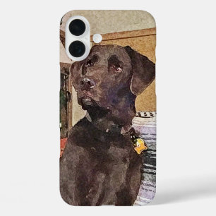 Handsome Labrador Retriever Textured Art Profile iPhone 16 Plus Case