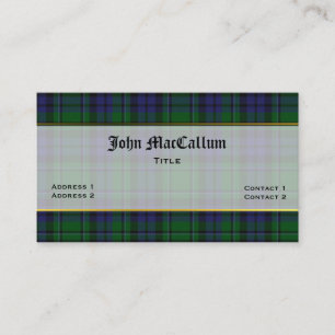 Handsome MacCallum Plaid Custom Business Card