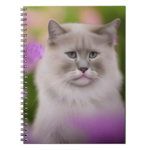 Handsome Maine Coon Himalayan Cat Notebook