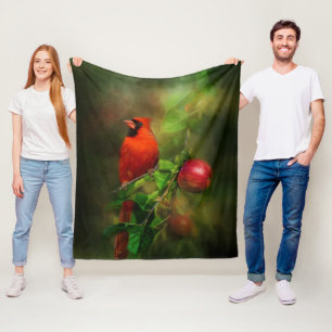 Handsome Male Cardinal Fleece Blanket
