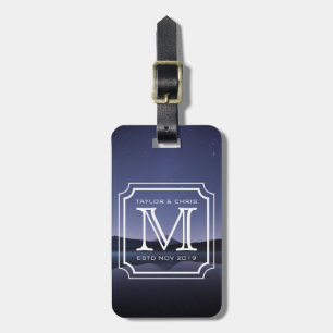 Handsome Monogram Beautiful Landscape Photo Simple Luggage Tag
