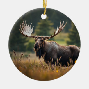 Handsome Moose Ceramic Tree Decoration