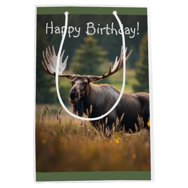 Handsome Moose Medium Gift Bag (Front)
