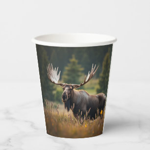 Handsome Moose Paper Cups