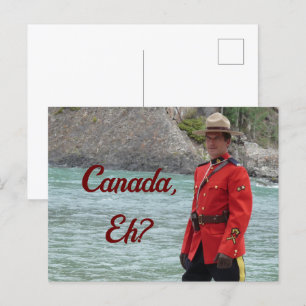 Handsome Mountie Happy Canada Day Funny Photo Postcard