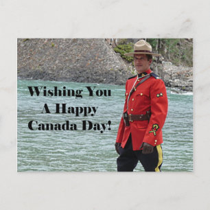 Handsome Mountie Happy Canada Day Funny Photo Postcard