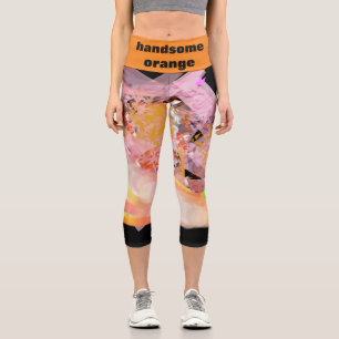 handsome orange capri leggings