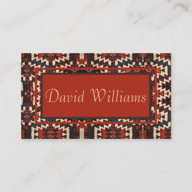 Handsome Oriental Rug Design Business Card (Front)