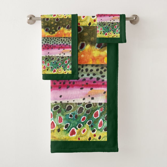 Handsome Original 3 Trout Skins Bath Towel Set (Insitu)