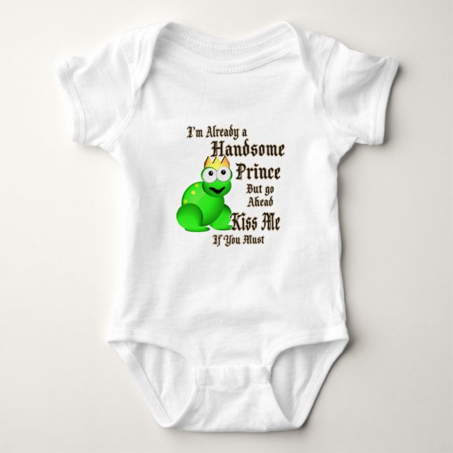 Handsome Prince Frog Baby Bodysuit (Front)