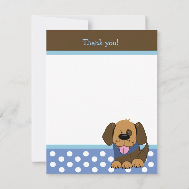 HANDSOME PUPPY 4x5 Flat Thank you note Card (Front)