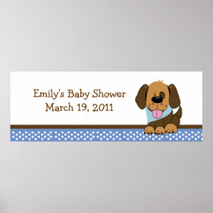 Handsome Puppy Baby Shower /  Birthday Banner Poster