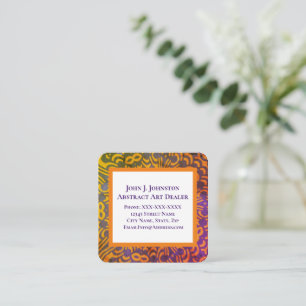 Handsome Purple And Orange  Square Business Card