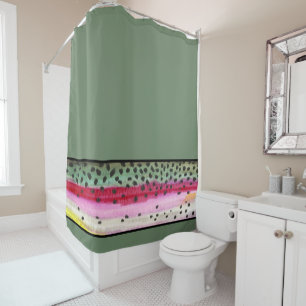 Handsome Rainbow Trout Angler's Shower Curtain