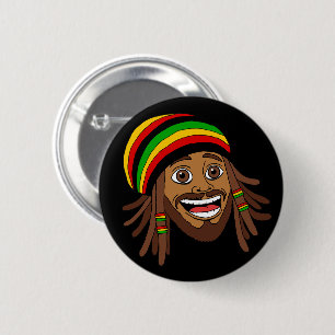 Handsome Rasta Man 6 Cm Round Badge
