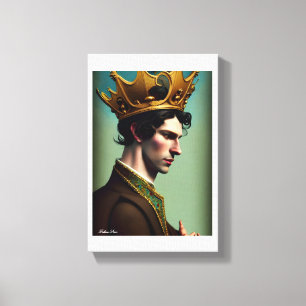 Handsome Royal King Faux Canvas Print