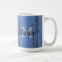 Handsome Rustic Blue Personalised Monogram