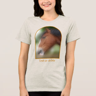 Handsome Shire Draft Horse Personalized Tri-Blend Shirt