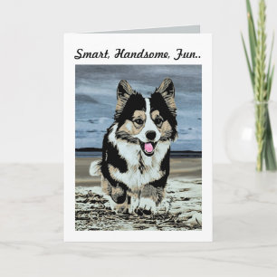 Handsome Tricolor Corgi Father's Day Greeting Card