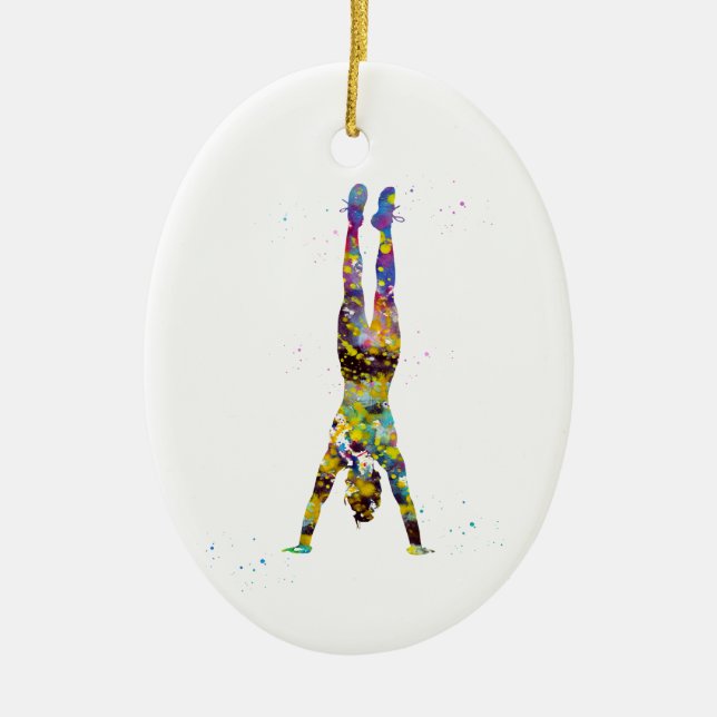 Handstand Ceramic Tree Decoration (Front)
