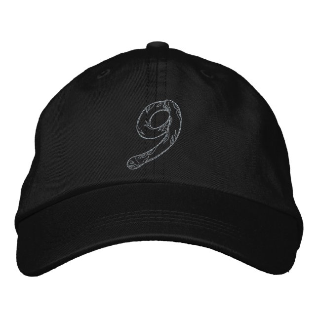 Handstitch Number 9 Embroidered Hat (Front)