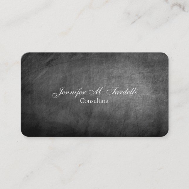 Handwrite Minimalist Grey Chalkboard Professional Business Card (Front)
