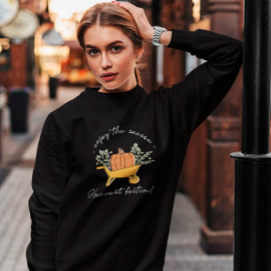 Handwriting and Pumpkin Fall Leaves  Sweatshirt