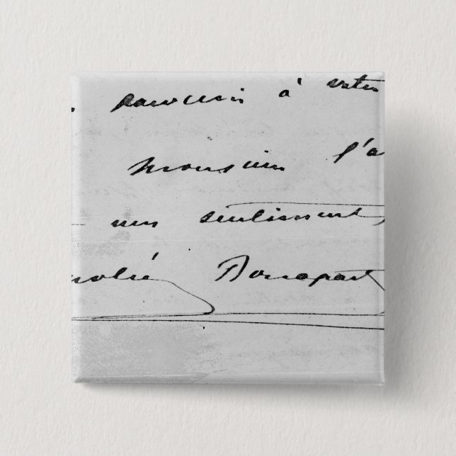 Handwriting and Signature 15 Cm Square Badge (Front)