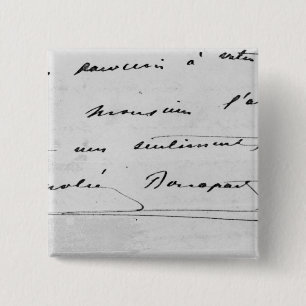 Handwriting and Signature 15 Cm Square Badge